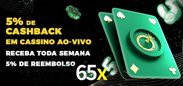 Promoções do cassino ao Vivo 65x